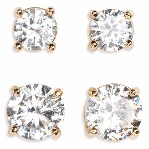 B.P 3 pack crystal stud earrings